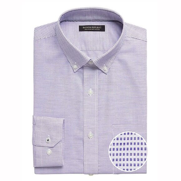 Banana Republic Other - Banana Republic Men Standard-Fit Non-Iron Button-Down Shirt Marfa Blue Medium
